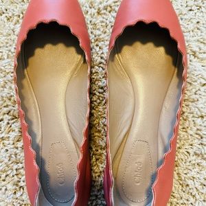 Chloe Lauren Scalloped leather ballet flat Size37